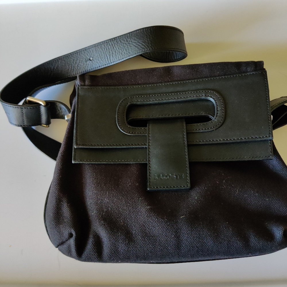 Genuine Lacoste canvas with leather